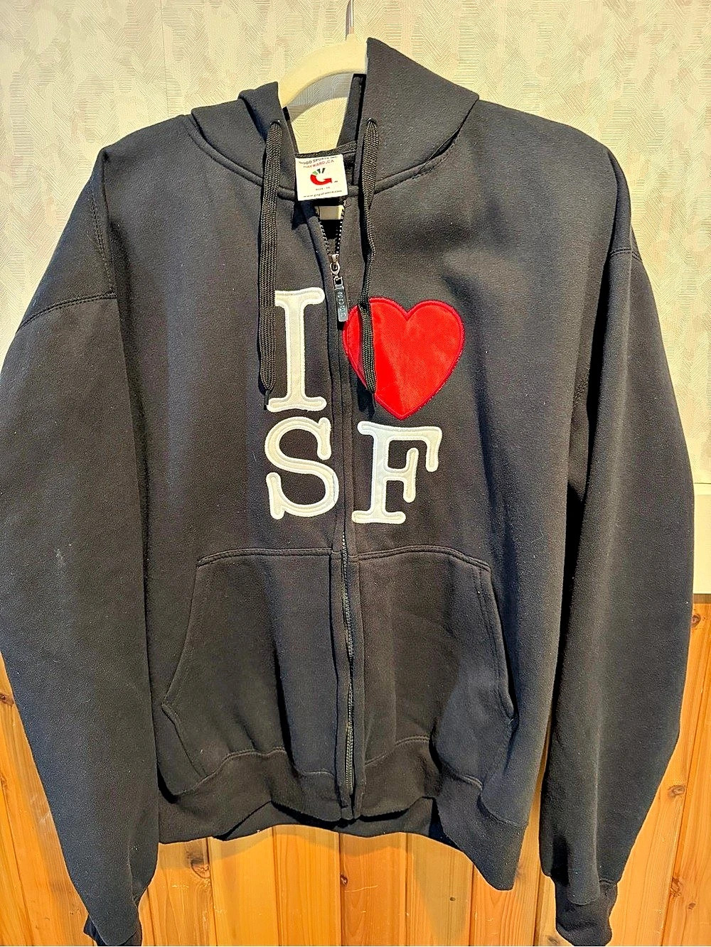 Gogo Sports Inc. I ❤️ SF Zip Hoodie Black/Red Size XL